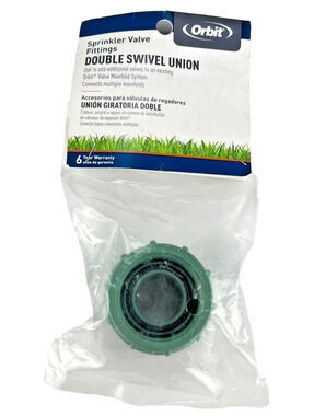 Orbit 57184 Double Swivel Union Coupler Valve Heavy Duty Connector Adapter Green
